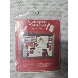 1974 NeedleMagic Mini Crewel Kit Blacksmith Intside 7" X 5" Brand New Sealed